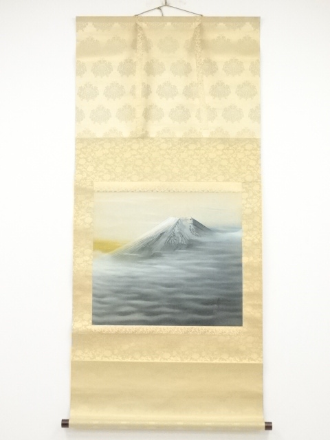 JAPANESE HANGING SCROLL / HAND PAINTED / Mt. FUJI